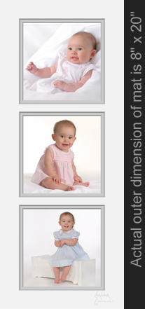 Baby Portrait collage with three photos, three months, six months, and one year old